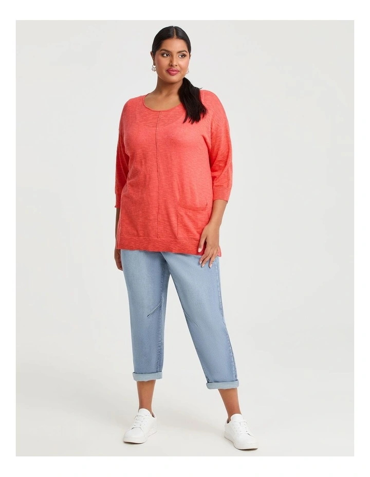 Cotton Light Weight Jumper Spiced Coral image 2