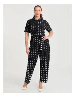 Derby Stripe Zip Event Jumpsuit Print