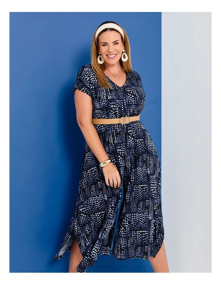 Zip Front Spot Luna Jumpsuit Dark Indigo Spot image 4