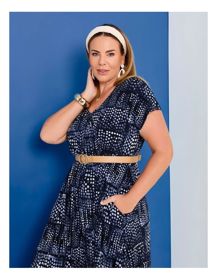 Zip Front Spot Luna Jumpsuit Dark Indigo Spot image 5