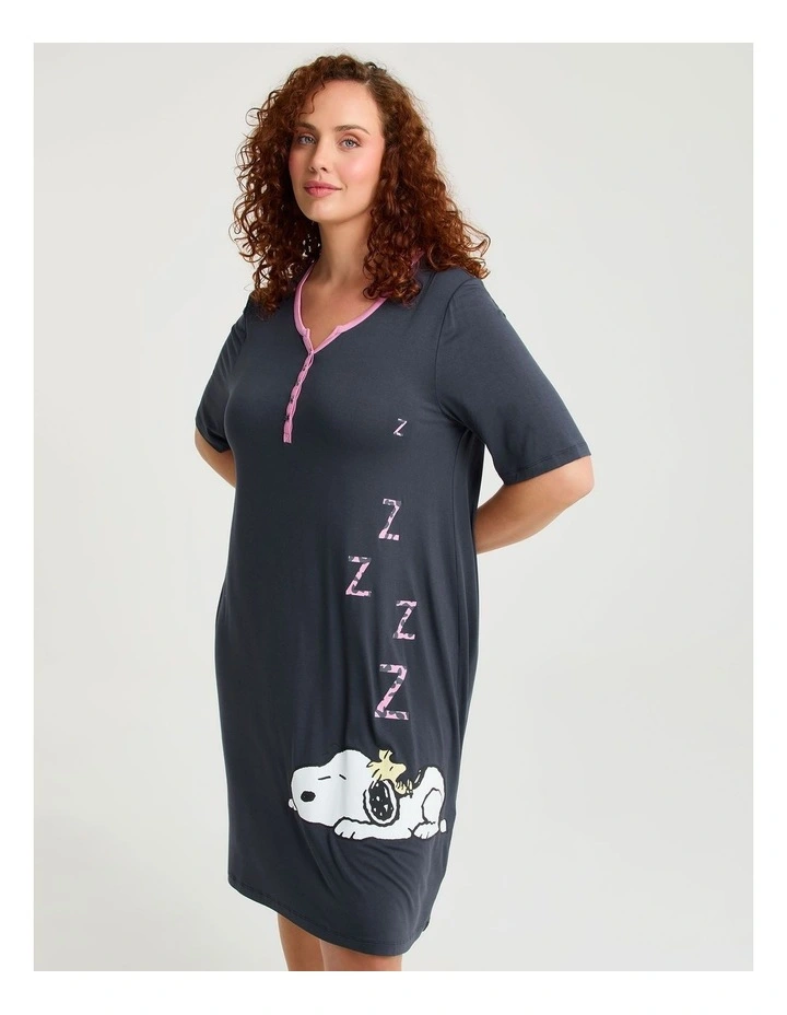 Peanuts Sleepy Nightie Ebony Gray image 3