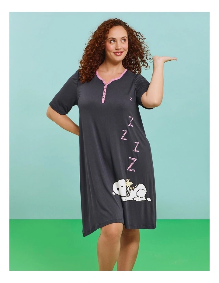Peanuts Sleepy Nightie Ebony Gray image 4