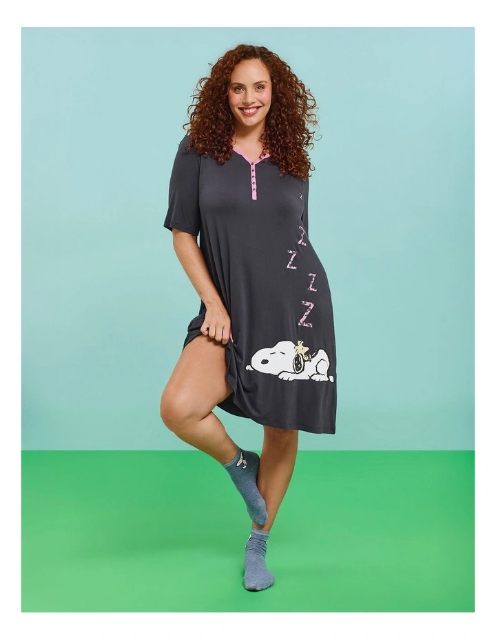 Peanuts Sleepy Nightie Ebony Gray image 5