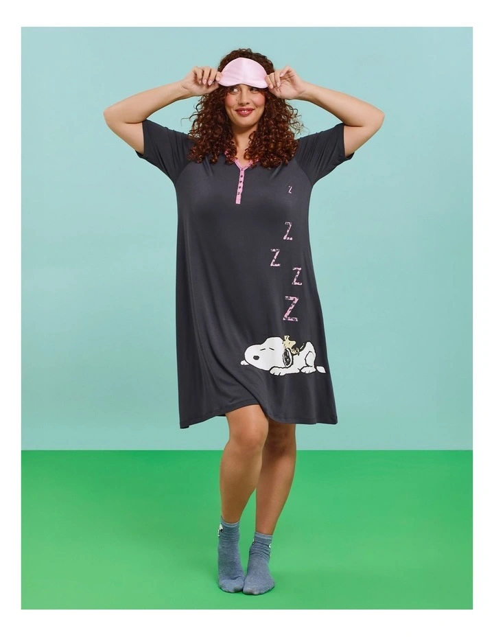 Peanuts Sleepy Nightie Ebony Gray image 6