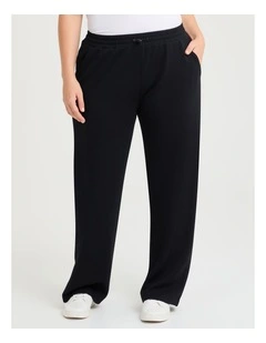 Luxe Touch Wide Leg Trackpant in Black