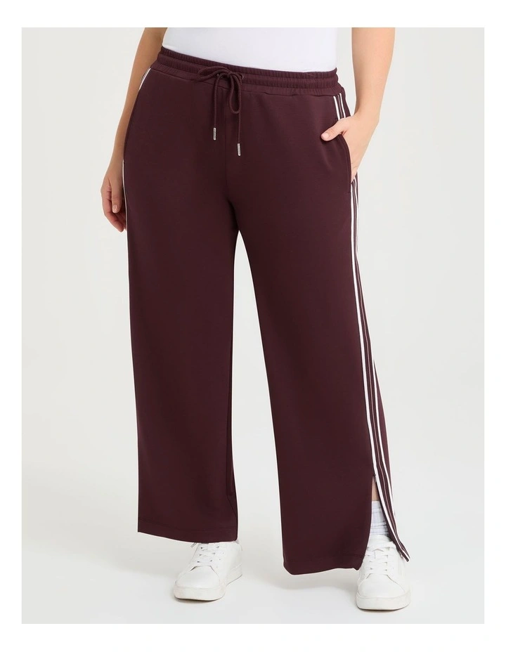 Luxe Touch Side Stripe Trackpant in Plum image 1