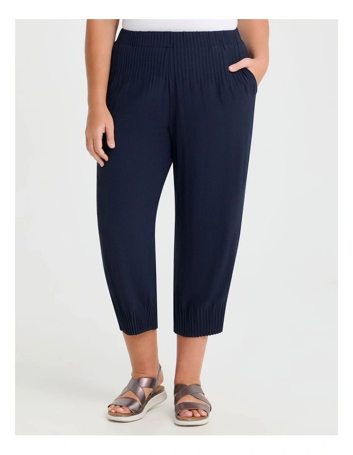 Pleat Hem Crop Pant in Dark Indigo image 1