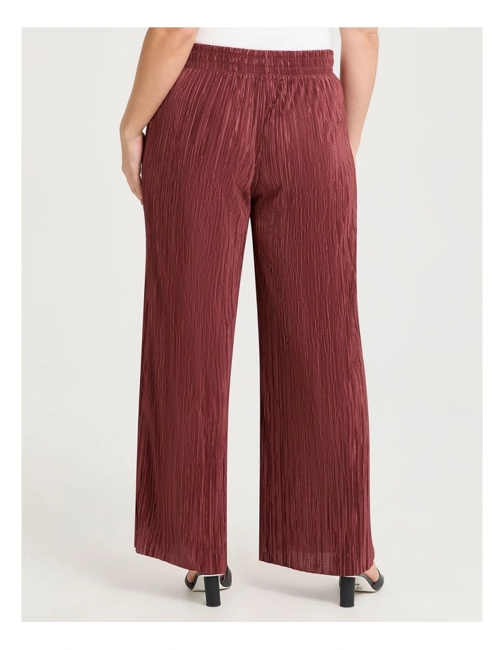 Satin Plisse Wide Leg Pant in Copper Rose image 2
