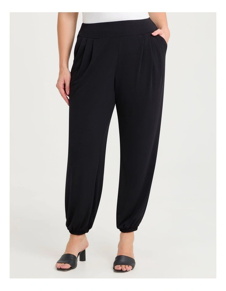 Harem Tapered Evening Pant in Black image 1