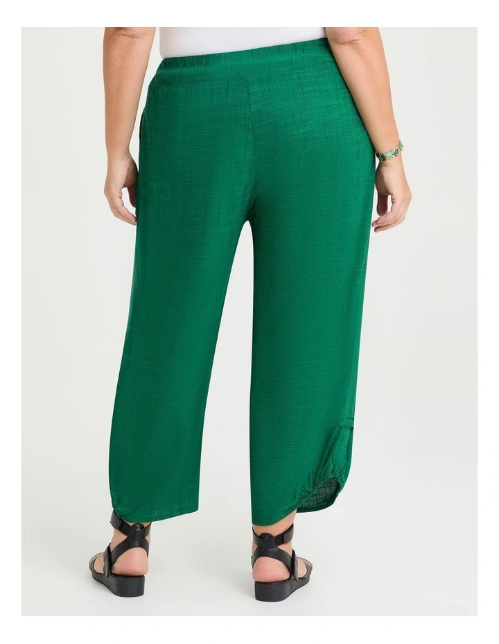 Side Tuck Lantern Natural Crop Pant Jewel Green image 2