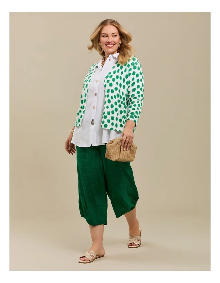 Side Tuck Lantern Natural Crop Pant Jewel Green image 4