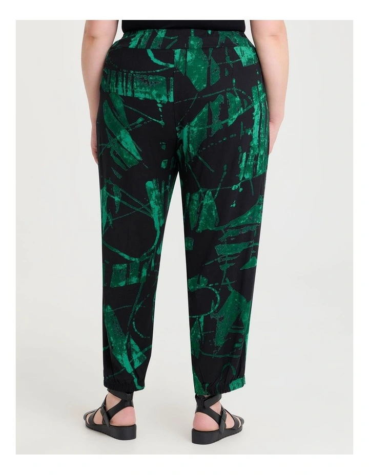 Colour Focus Natural Pant Jewel Green Print image 2