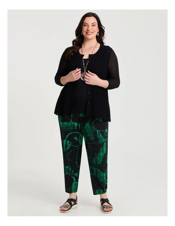 Colour Focus Natural Pant Jewel Green Print image 3