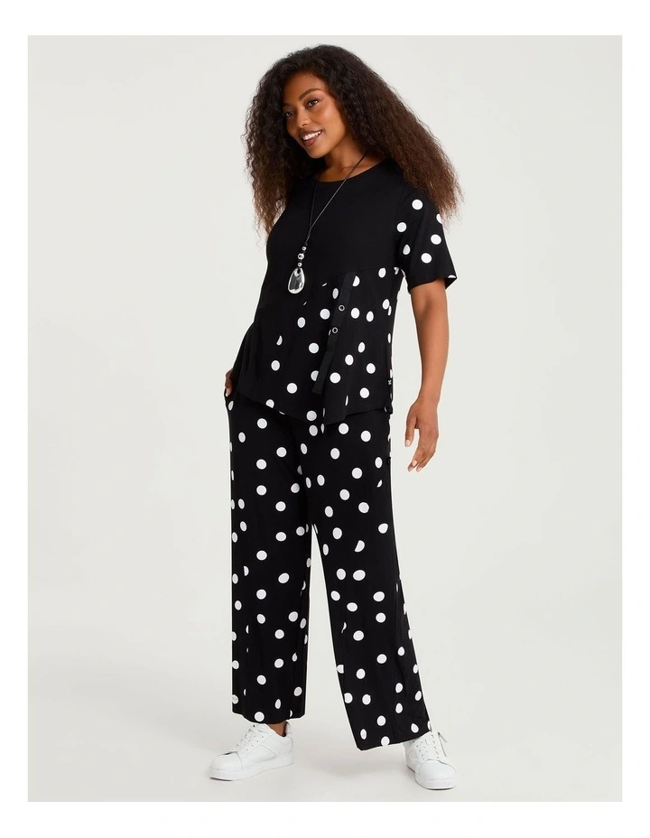 Natural Polka Dot Pant in Black image 3