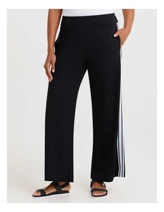 Natural Aroha Side Stripe Pant in Black