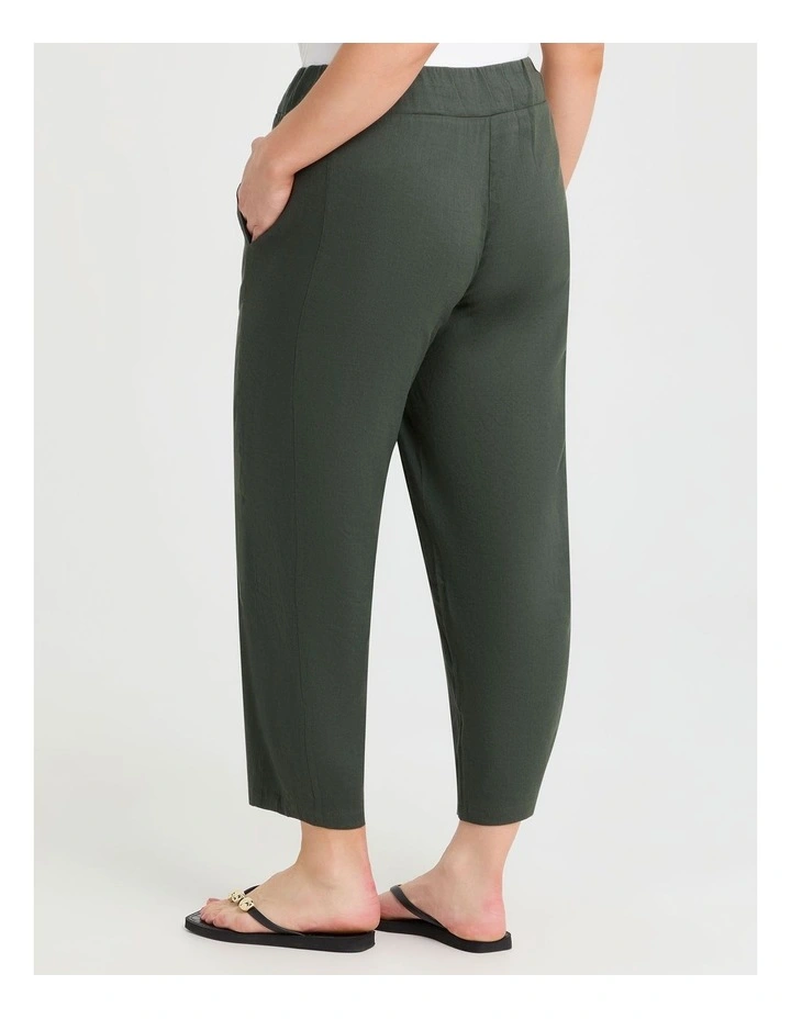 Stretch Linen Bella Pant in Dusty Olive image 2