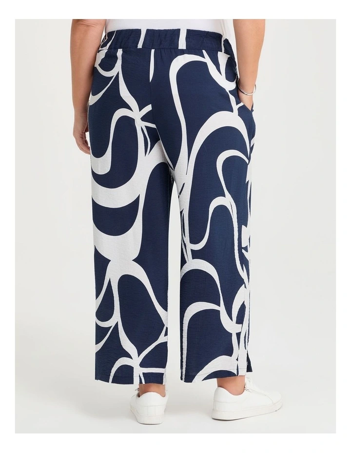 Sailor Button Print Natural Pant in Dark Indigo/White image 2