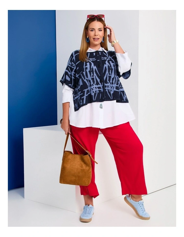 Sailor Button Natural Pant in Racing Red image 4