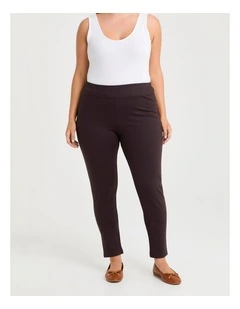 Ponte Cleo Slim Leg Pant Chocolate Plum