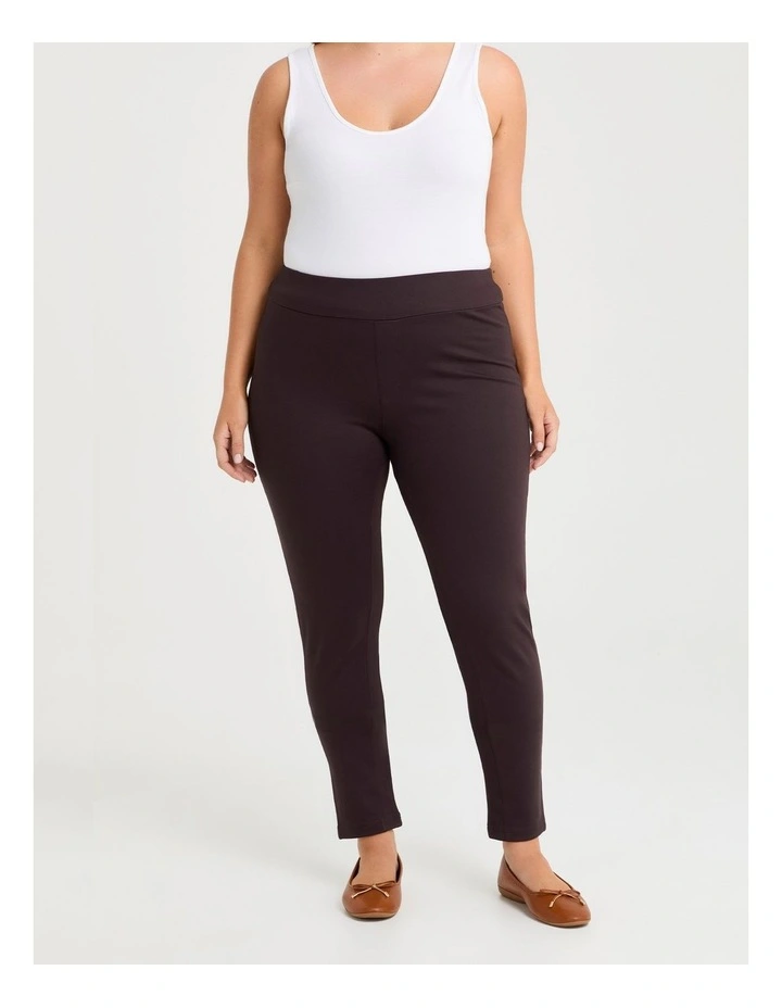 Ponte Cleo Slim Leg Pant Chocolate Plum image 1