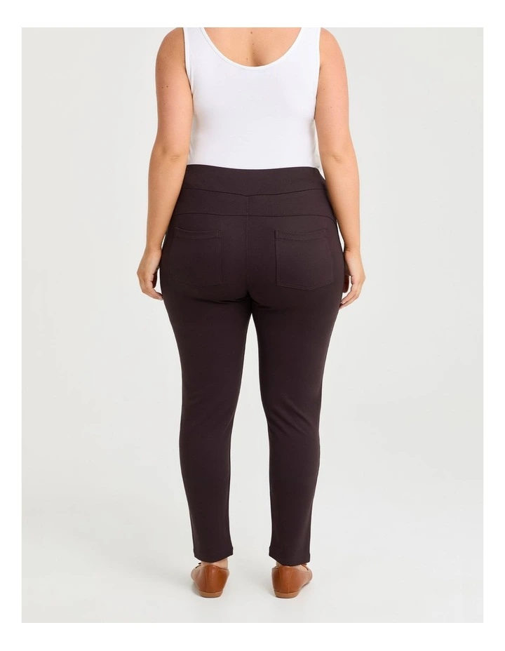 Ponte Cleo Slim Leg Pant Chocolate Plum image 2