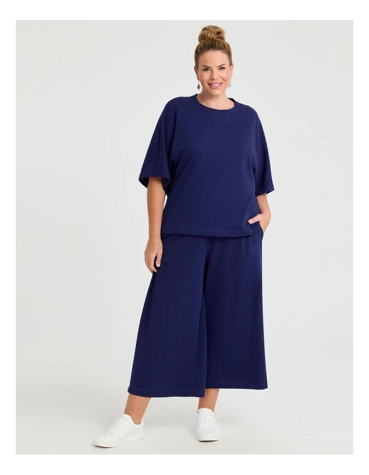 Culotte Track Pant in Navy image 3