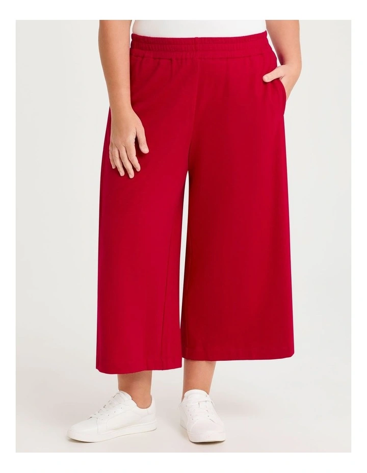 Culotte Track Pant in Ribbon Red image 1
