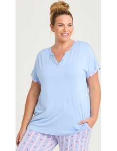 Bamboo Pastel Pyjama Top Baby Blue