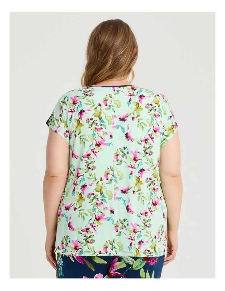 Bamboo Floral Night Pyjama Top in Print image 2