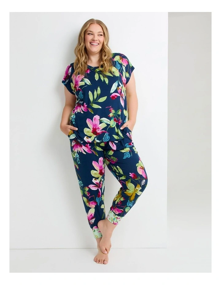 Bamboo Floral Night Pyjama Top in Print image 3
