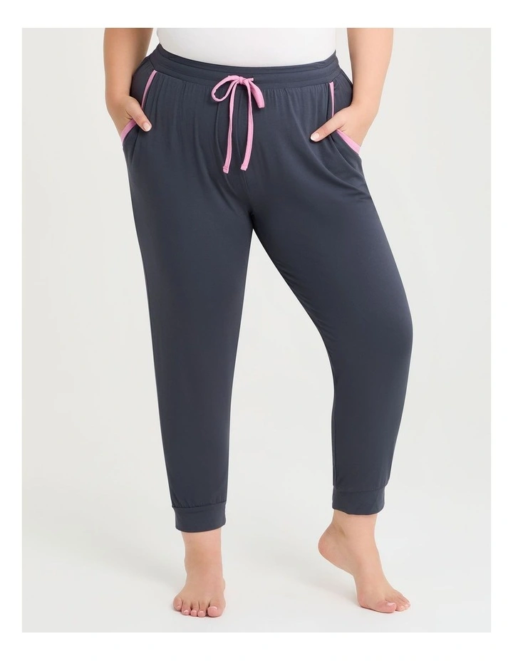 Modal Soft Touch Cuffed Pyjama Pant in Ebony Gray image 1
