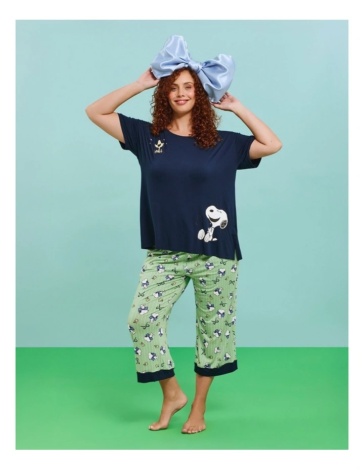 Peanuts Snoopy Pyjama Top Jewel Navy image 5