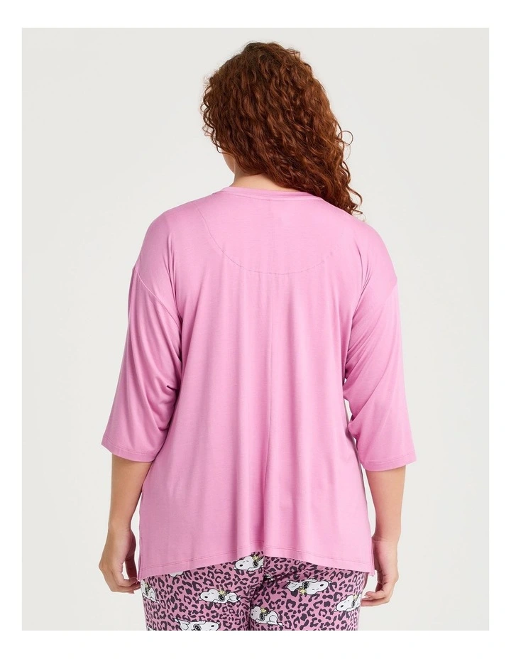 Peanuts Sleep Society Pj Top Dusty Orchid image 2