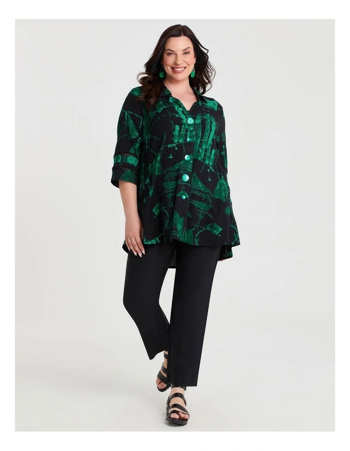 Colour Focus Natural Shirt Jewel Green Print image 3
