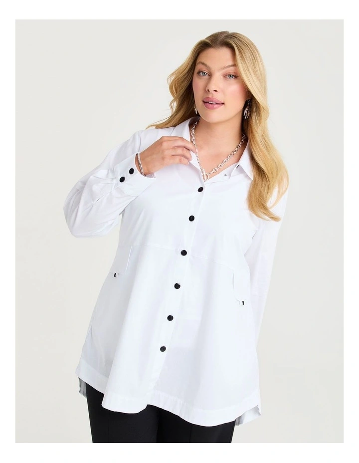 Cotton Stretch Elodie Shirt White image 2