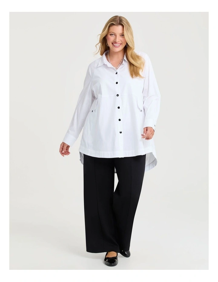 Cotton Stretch Elodie Shirt White image 3