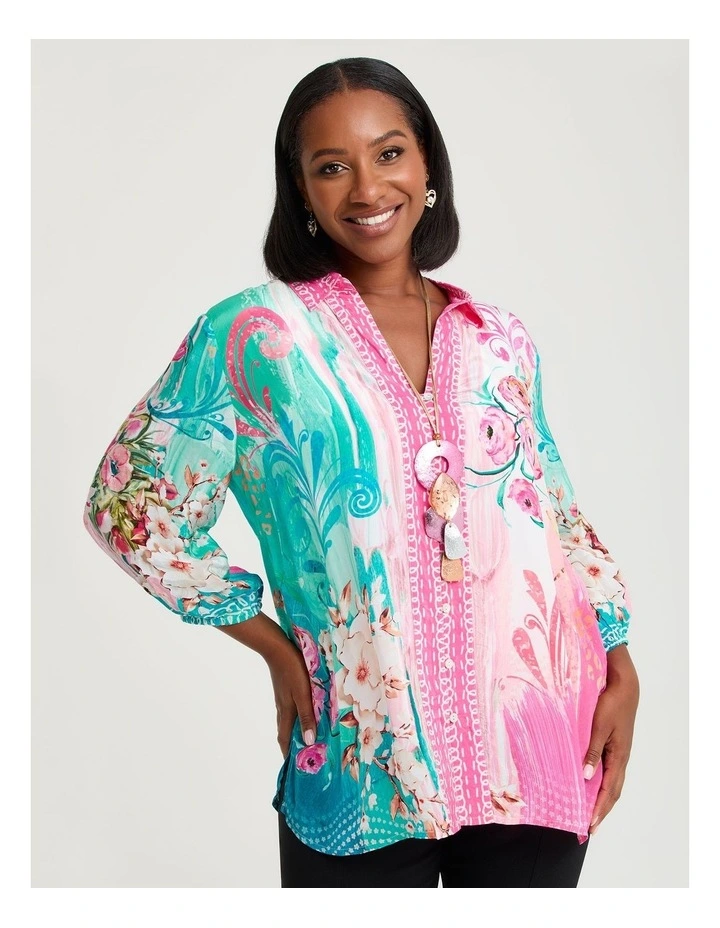 Natural Camellia Shirt in Print image 1