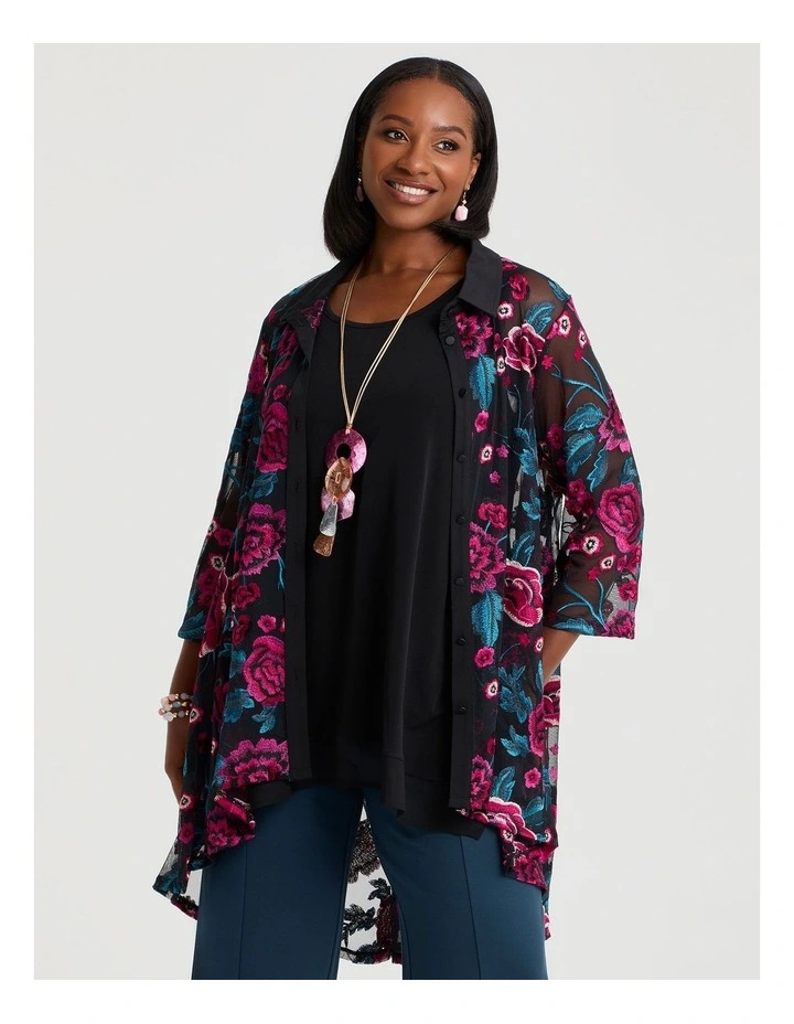 Mesh Embroidery Selena Shirt Print image 3