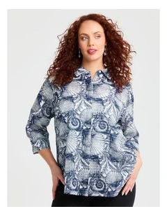 Natural Seashells Flowy Shirt Print