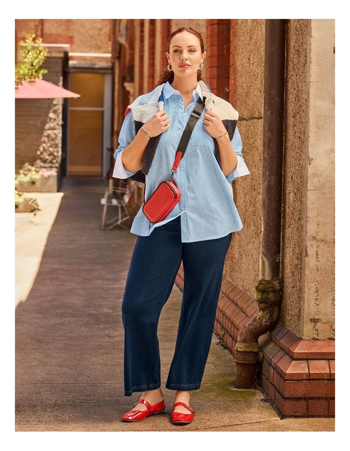 Cotton Poplin Stripe Shirt Powder Blue/white image 6