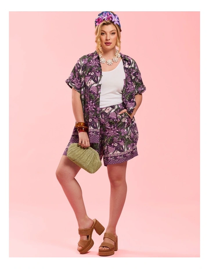 Catalina Natural Ginger Short in Print image 5