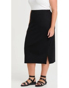 Ponte Everyday Midi Skirt in Black