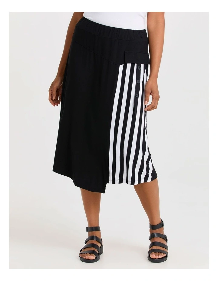 Natural Kaia Stripe Skirt Black/stripe image 1