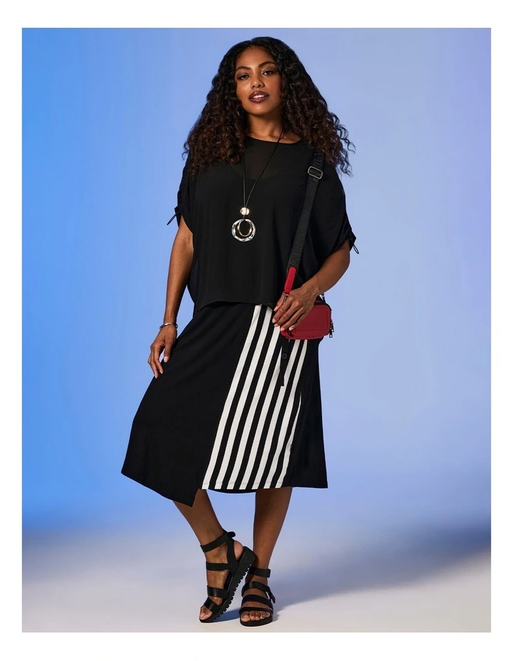 Natural Kaia Stripe Skirt Black/stripe image 2