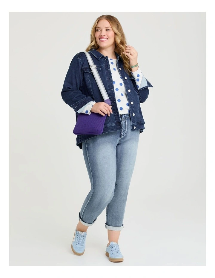 Printed Boyfriend Tunic Sweat in Blue Spot Print image 4