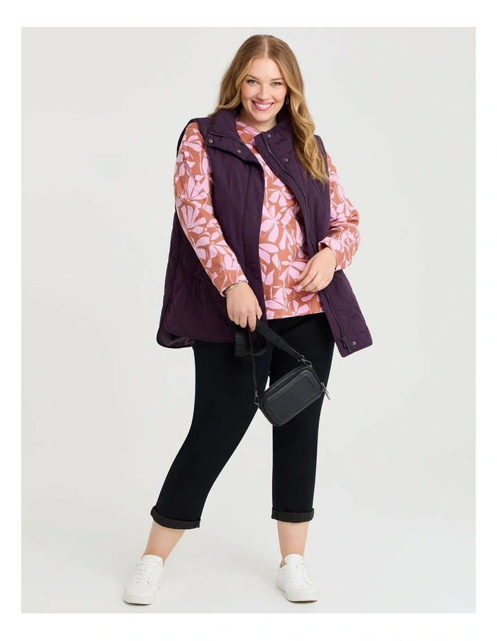 Printed Boyfriend Tunic Sweat in Pink/Brown Print image 4