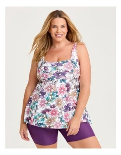 Watercolour Floral A-line Tankini Print