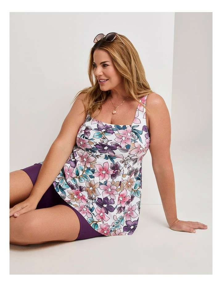 Watercolour Floral A-line Tankini Print image 4