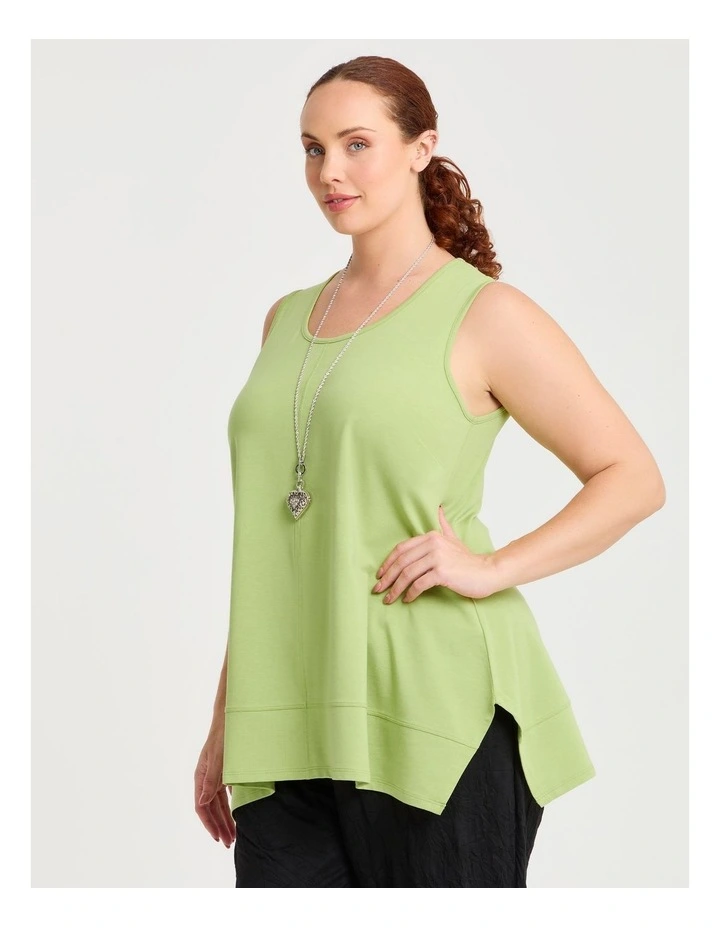 Pima Cotton Elevate Tank in Light Apple image 3