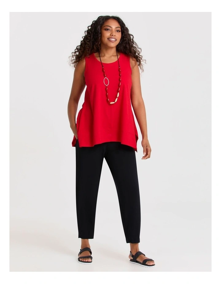 Pima Cotton Elevate Tank Poppy Red image 3